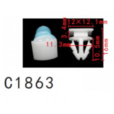 Кліпси C1863 молдингу/крило VW, AUDI, SKODA, SEAT (8R0853909A, 8R0-853-909-A, 15042) ( уп. 100 шт.)