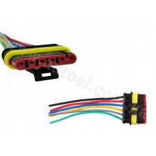 Роз'єм з проводом 6 контактів "євро" мама пластмас. пиловологозахищений (167S) 90731