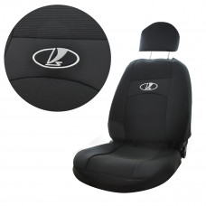 Чохли ВАЗ 2110-Пріора-до 2011р. чорні Сіра середина "Автосвіт" 4 підгол-ка