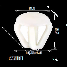 Кліпси C3181 тримач обшивки кузова/ багажник VW, SKODA (1J0827713, 1J0-827-713, 10711) ( уп. 100 шт)