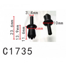 Фіксатор C1735 натискний/розпірний VW,RENAULT,OPEL( 90058826,7703072172, N-038-501-2) ( уп. 100 шт.