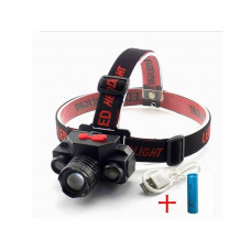 Ліхтарик налобний X-Balong KX-1805, 3 режима, Zoom, 1*18650 (В Комплекті) Usb