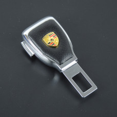 Заглушка ременя безпеки метал "Porsche" (1шт) цинк.сплав + шкіра + вхід під ремінь (№5)