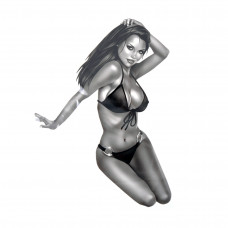 Наліпка "Дівчина (чорно/біле) у прозорому" 48*36 см (1шт)