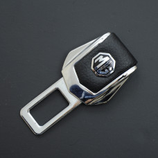 Заглушка ременя безпеки метал "MG" (1шт) цинк.сплав + шкіра (тип №2)