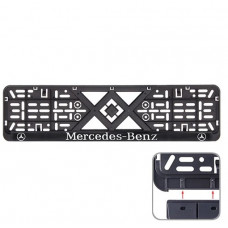 Рамка номера Mercedes-Benz "защіпка" 3D напис Хромований (Поліпроп./гнучкий морозостійкий)