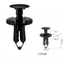 Кліпси C0568 розпірні Renault 7701049271 Audi VW Seat GM 21030249 Ford N807389S (уп.100шт)