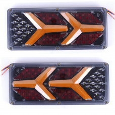 Задній ліхтар Прямокутний 12/24V (330*140*20мм) LED-51 (Ламборджіні) з ПРОВОДОМ (2шт/уп)