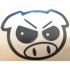 Наліпка плотерна №39 Свиня в окулярах 16x16см Чорна