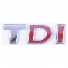 Емблема - напис "TDI" на багажник_ (DI червона) Transporter 12< 75х25мм (7E0853675A GQF)