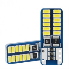 Світлодіод 12V Т10 Canbus Білий SMD 24-3014 360° 1,5W 380Lm №17