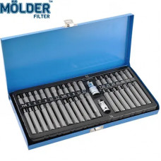 Набір біт 6гран і зірок 40од. (H4-12/T20-55/М5-12-кор/дл+2держ1/2-3/8) "Molder" (МТ68040) (мет.кейс)
