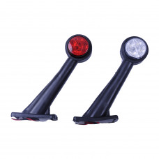 Габарит "ріжки" косий 19см 12/24v червоний+білий 5+5 LED "MRT" Л-053 (2шт)