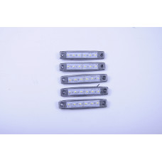 Габарит - білий - 100х20мм - 12/24V Led 6 діодів - "Thoc Auto" ТН-610 (5шт/уп.)