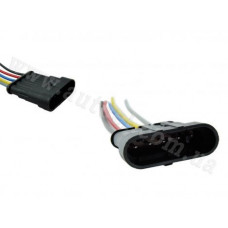 Роз'єм з проводом 5 контактів "євро" тато пластмас. пиловологозахищений 90663