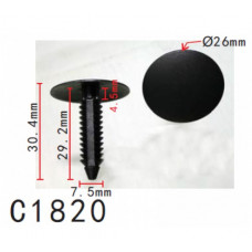 Кліпси C1820 обшивки капоту/ салону/крило W, SKODA, SEAT,AUDI,RENAULT,JEEP,FORD,CHRYSLER (уп.100шт)