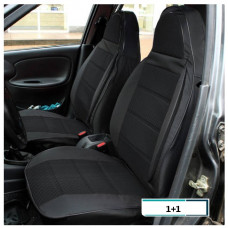 Чохли "PILOT" B 1+1" тканина + тканина чорно/сірі Передні