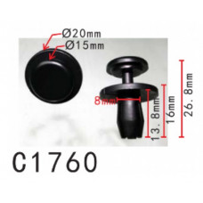Фіксатор C1760 натискний/розпірний PEUGEOT, CITROEN, PORSCHE(9642874480, 6991X7, 99950749740) (уп100
