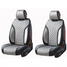 Чохли - Накидки сидіння Алькантара + Шкір. зам 3D "TORINO" Сірі Elegant Передні - 700 223