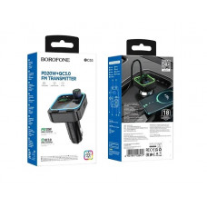 Модулятор Bluetooth "BC53" BOROFONE PD20W QC3.0 Hands Free (громкая связь)