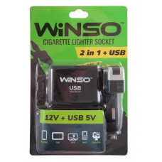 Прикурювач-двійник з подовжувачем/USB "Winso" 200120 (USB-1000mA)