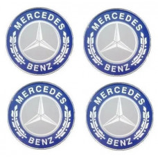 Наклейка на ковпаки MERS (90мм) синя з колоском (4шт)