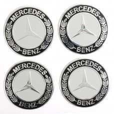 Наклейка на ковпаки MERS (90мм) чорна з колоском (4шт)