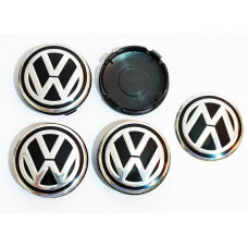 Ковпачки на титани "VW" (56/51мм) чорний довга ніжка