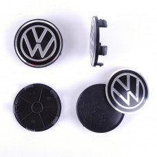 Ковпачки на титани "VW" (65/56мм) чорний Нового зразка (3B7601171)