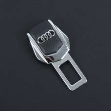 Заглушка ременя безпеки метал "Audi" (1шт) цинк.сплав + шкіра (тип №2)