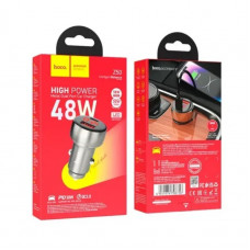 АЗП Hoco Z50 PD30W+QC3.0 (1 Type-C/1USB/3A/48W) (Сірий)