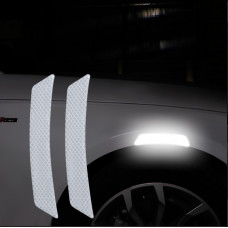 Наклейка відбивач катафот 2шт люмінесцентна на крило автомобіля Біла "Полоса"