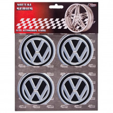 Наклейка на ковпаки VW (60мм) чорна (4шт)