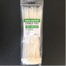 Хомут пласт.білий 350*7,6 "Білавто" (100 ШТ)