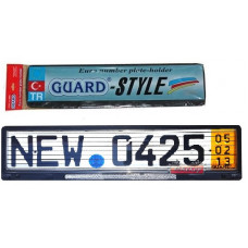 Рамка номера зі склом (білий катафот) GUARD-Style SAK 45 (Туреччина)