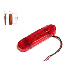 Габарит - червоний - 88х25мм - 12/24V Led 9 діодів - BD-0016R (2шт)