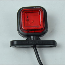 Габарит "ріжки" прямий 5*6см 12/24v міні-квадрат червоний+білий 9+9LED "KIR" MRT-302 (1шт)