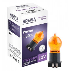 Лампа 12V (цок.WP3,3x14,5/4) PWY24W + 30% Amber "Brevia" (12228C)