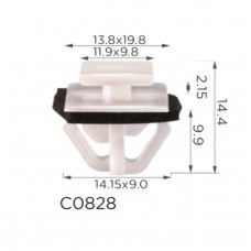 Кліпси C0828 молдингу HYUNDAI, KIA,NISSAN,RENAULT,TOYOTA(877562E000, 87756-2E000, 33031016) (уп.100