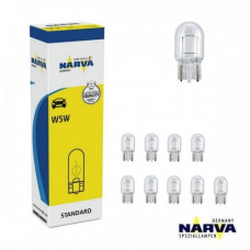 Лампа 12V (бесцок.) W5W "Narva" (17177) (уп.10шт)