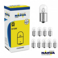 Лампа 12V (цок.BA15s) R10W "Narva" (17311) (уп.10шт)