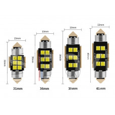 Світлодіод 12V Т11 31mm Білий SMD 6-3030 Canbus 1W №126