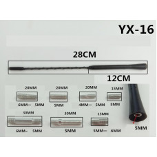 Антенний наконечник (витий) 5мм YX-16 адаптери M6-M6; M5-M6: M4-M5 (довжина 28см,12см)