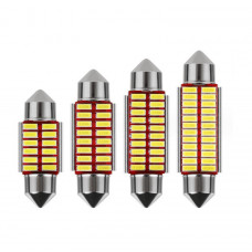 Світлодіод 12V Т11 36mm Білий SMD 16-4014 300Lm №119