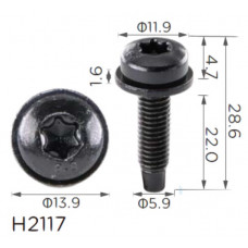 Гвинт H2117 універсальний M6 (19205) ( уп. 100 шт.)