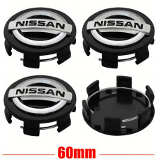 Ковпачки на титани "Nissan" (60/56мм) Чорний NS-034