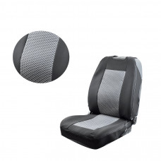 Майка чорна/сіра передня автотканина "АвтоСвіт" "MAX" (Закритий бік та низ/2-а підголовника)