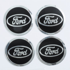 Наклейка на ковпаки FORD (90мм) чорна (4шт)