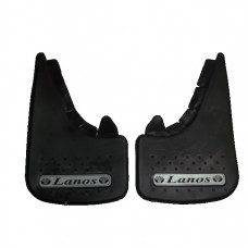 Бризковики малі "Lanos" Серебренн. напис, м'яка структурна гума "Mud-Flaps" (2шт)