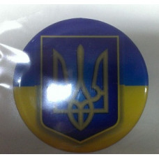 Наліпка силіконова "Герб" круглий синьо-жовта (D-6см) (1шт)